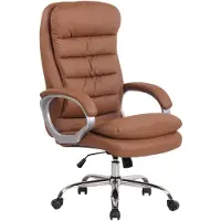 CLP Bürostuhl ergonomisch, XXL Vancouver, bis 150 kg belastbar, höhen-verstellbar, drehbar, kippbar fixierbar, Kunstleder, Farbe: hellbraun