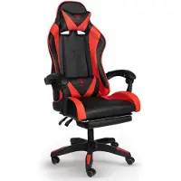 Trisens Chefsessel Stuhl Home Office Chair Racing Bürostuhl Sportsitz Büro Stuhl,Farbe:Schwarz/Rot