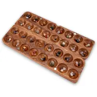 Logoplay Holzspiele Hus Spiel mit Magnetverschluss - für 2 Spieler - Bao - Kalaha - mit Edelsteinen