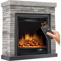 Kesser Elektrokamin Standkamin LED 3D-Flammeneffekt 1800W, mit Wochentimer & Thermostat