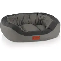 BedDog PRINS PREMIUM Hundebett aus strapazierfähigem Alicante-Gewebe,STEEL-GREY (grau),L