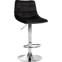 CLP Barhocker Jerry Samt Schwarz/Chrom