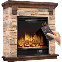 Kesser Elektrokamin Standkamin LED 3D-Flammeneffekt 1800W, mit Wochentimer & Thermostat