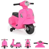 Moni Kinder Elektromotorrad Vespa GTS Super Sport, Roller, Frontleuchten, Hupe