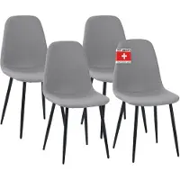 Albatros Esszimmerstuhl BARI mit Stoff Bezug, 4er Set Grau, stilvolles Vintage Design, belastbar mit 110Kg, Polsterstuhl - Moderner Küchenstuhl