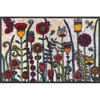 Wash & dry Fußmatte "Sonnentag", bunt, B:40cm H:7mm L:60cm, Polyamid, BY KLEEN-TEX, Teppiche, Fußmatte, Schmutzfangmatte, Motiv Blumen, rutschhemmend, waschbar