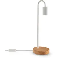 Paco Home Tischleuchte "WALTER", weiß, Ø 12,6cm H: 40,5cm, Leuchten, Nacht Schreib Holz Fuß Höhe 40,5cm Ø12,6cm E27, Tischleuchte