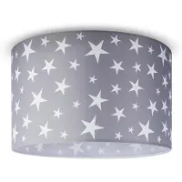 Paco Home Deckenleuchte "Capri 315", weiß (grau), 1, Ø 45,5cm H: 29,5cm, Leuchten, Kinderlampe Deckenlampe LED Kinderzimmer Sternenhimmel Motiv E27, Deckenleuchte