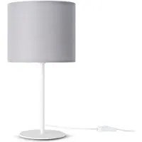 Paco Home Tischleuchte "Uni Color", weiß (grau), 1, Ø 18cm H: 36,5cm, Leuchten, LED E14 Lampe, Für Wohnzimmer Und Schlafzimmer, Unifarben, Deko, Tischleuchte