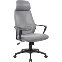 Trisens Bürostuhl mit Lordosenstütze im Netzstoff-Design Schreibtischstuhl mit Wippfunktion ergonomischer Drehstuhl mit einer verstellbaren atmungsaktiven Rückenlehne,Farbe:Schwarz/Grau