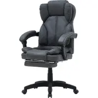 Trisens Bürostuhl mit gepolsterten 3-Punkt-Armlehnen Schreibtischstuhl mit Kopf- und Fußstütze ergonomischer mit einer verstellbaren Rückenlehne,Farbe:Anthrazit