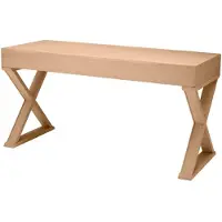Casa Padrino Luxus Schreibtisch Naturfarben 150 x 60 x H. 76 cm - Massivholz Bürotisch mit 3 Schubladen - Computertisch - Büro Möbel - Luxus Möbel - Luxus Einrichtung - Luxus Qualität