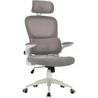 Trisens Flexibler Bürostuhl in moderner Mesh-Optik ergonomischer Schreibtischstuhl mit Nacken- und Lordosenstütze Gamingstuhl mit atmungsaktiver Netzrückenlehne und Wippfunktion ,Farbe:Weiß/Hellgrau