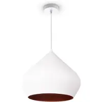 Paco Home Pendelleuchte "Alex", weiß, 1, Ø 38cm H: 31cm, Leuchten, Küchenlampe Hängelampe Esszimmer Esstischlampe Industrial Ø 38cm, Pendelleuchte