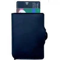 Lobwerk Mini Wallet Slim Wallet Geldbörse Premium Portemonnaie Kartenetui mit Schiebemachnismus