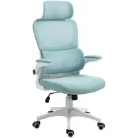 Trisens Flexibler Bürostuhl in moderner Mesh-Optik ergonomischer Schreibtischstuhl mit Nacken- und Lordosenstütze Gamingstuhl mit atmungsaktiver Netzrückenlehne und Wippfunktion ,Farbe:Weiß/Blau