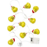 United labels The Grinch LED Lichterkette 2m mit 10 LEDs warmweiß batteriebetrieben Deko für innen USB-C Anschluss