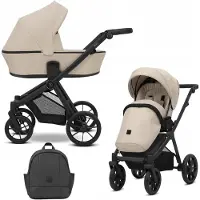 Kunert Kinderwagen Brav 2in1 - schwarzes Gestell - Farbe: Grau
