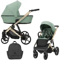 Kunert Kinderwagen Arizo Premium 2in1 - goldene Rahmenfarbe - Farbe: Mintgrün