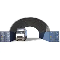 TOOLPORT Container Überdachung Contop 10x12m – PVC Plane 2300N grau – Lagerhalle Schüttgut Unterstand Zelthalle