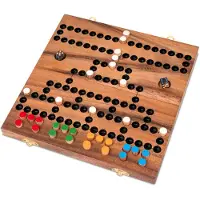 Logoplay Holzspiele Blockade für 2 bis 4 Spieler mit Metallverschluss - Spielfeld 26 x 27 cm zusammenklappbar