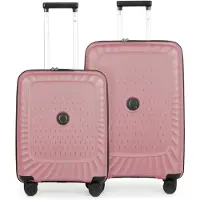 Hauptstadtkoffer Kotti - Kofferset 2 teilig, Bordkoffer + mittelgroßer Koffer, robuste Hartschale aus recyceltem PP-Material leichte Trolleys Polypropylen Hartschale, 4 Rollen, TSA-Schloss,Rose