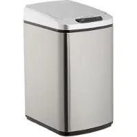 Relaxdays Sensor Mülleimer 12l, eckiger Abfalleimer mit Deckel & Inneneimer, Küche & Bad, Automatik Mülleimer, silber