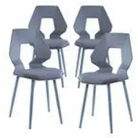 Trisens 2er 4er Set Design Stühle Esszimmerstühle Küchenstühle Wohnzimmerstuhl Bürostuhl Kunststoff , Menge:4 St.;Farbe:Grau / Grau