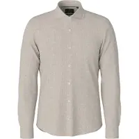JOOP! Langarmhemd JOOP "Pai-W", Herren, Gr. 46, N-Gr, beige, Web, Obermaterial: 100% Leinen, clean, unifarben, slim fit hüftbedeckend, 1-Knopf-Manschette verstellbar, Hemden Langarmhemd, mit New-Kentkragen