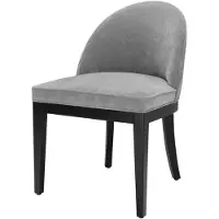 Casa Padrino Luxus Esszimmerstuhl Grau / Schwarz 55 x 61 x H. 84 cm - Luxus Möbel