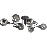 FKL DESIGN Home Deco Deckenlampe Pendellampe Kugel Schwarz Grau Weiß (N100-EK6)