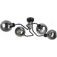 FKL DESIGN Home Deco Deckenlampe Pendellampe Kugel Schwarz Grau Weiß (N100-EK4)