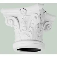 Casa Padrino Barock Wanddeko Säulen Kopfteil Weiß 36 x 36 x H. 30 cm - Barock Deko Zierelement - Deko Accessoires