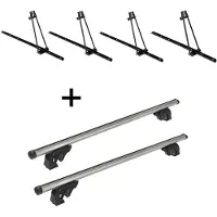 VDP 4x Fahrradträger ORION + Dachträger/Relingträger LION2 kompatibel mit für Renault Scenic X Mode Cross (5 Türer) ab 13