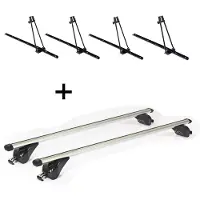 VDP 4x Fahrradträger ORION + Dachträger/Relingträger KING1 kompatibel mit Bmw Serie 2 (F46) Gran Tourer (5 Türer) ab 14