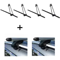 VDP 4x Fahrradträger ORION + Relingträger L120 kompatibel mit für VW Golf IV Variant Kombi 1J 99-07