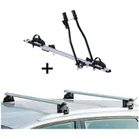 VDP Fahrradträger SAGITTAR + Relingträger CRV107A kompatibel mit VW Golf Sportsvan 5 Türer ab 2014