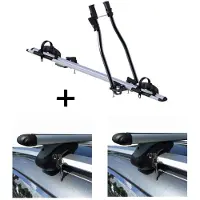 VDP Fahrradträger SAGITTAR + Relingträger L120 kompatibel mit für Dacia Dokker ab 12