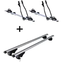 VDP 2x Fahrradträger SAGITTAR + Dachträger RAPID kompatibel mit für Volvo XC90 (5Türer) 06-14
