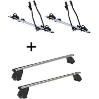 VDP 2x Fahrradträger SAGITTAR + Dachträger K1 PRO Aluminium kompatibel mit für Mercedes GLE Coupé (C292) (5Türer) ab 15