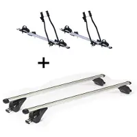 VDP 2x Fahrradträger SAGITTAR + Dachträger/Relingträger KING1 kompatibel mit für Nissan Qashqai (J11) (5 Türer) ab 14