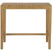 Miliboo - Rechteckiger hoher Gartentisch aus massivem Teakholz L120 cm GILI