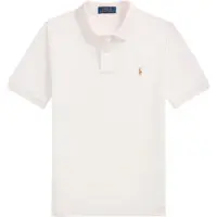 Ralph Lauren für Jungen. 323952431005 Weiches weißes Baumwoll-Poloshirt ((M) 8/9años= 140/149cm), Lässig, Baumwolle, Kurzarm, Kinderbek