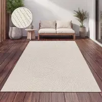 Paco Home Outdoor Teppich Wetterfest Balkon Wohnzimmer Skandinavisches Boho Einfarbig 120x160 cm