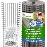 TTL Garden Drahtgitter 1,2m x 10m – 12,7mm Masche verzinkt 0,80mm Draht