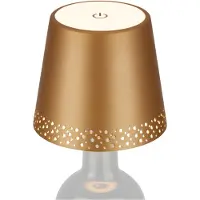 Briloner LED-Akku-Flaschenlicht IP44 mit Dimmer, gold