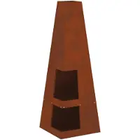 vidaXL Feuerstelle Rostoptik 50 x 50 x 100 cm Wetterfeststahl