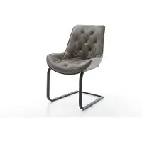 DELIFE Freischwinger Taimi-Flex Mikrofaser Grau Antik Freischwinger flach Schwarz