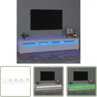 The Living Store TV-Schrank mit LED-Leuchten Weiß 210x35x40 cm