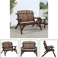 The Living Store Gartenbank 2-Sitzer 119x85x98 cm Massivholz Fichte
